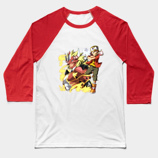 Fire power Baseball T-Shirt by sarahchibi